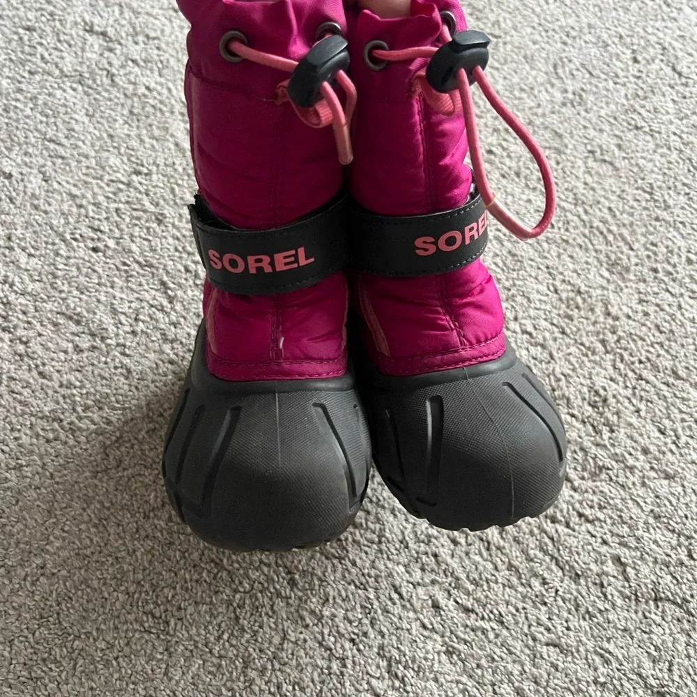 Sorel Flurry Winter Snow Boots Toddler Size 8 Pink Lined Insulated Girls Kids